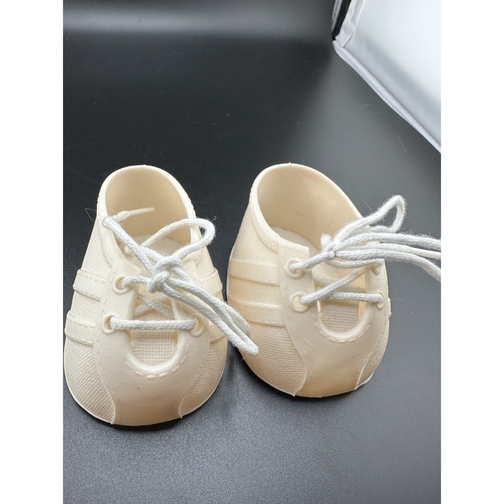 Cabbage Patch Kids Doll Vtg Coleco White Stripes Plastic Shoes Laces 1980s CY